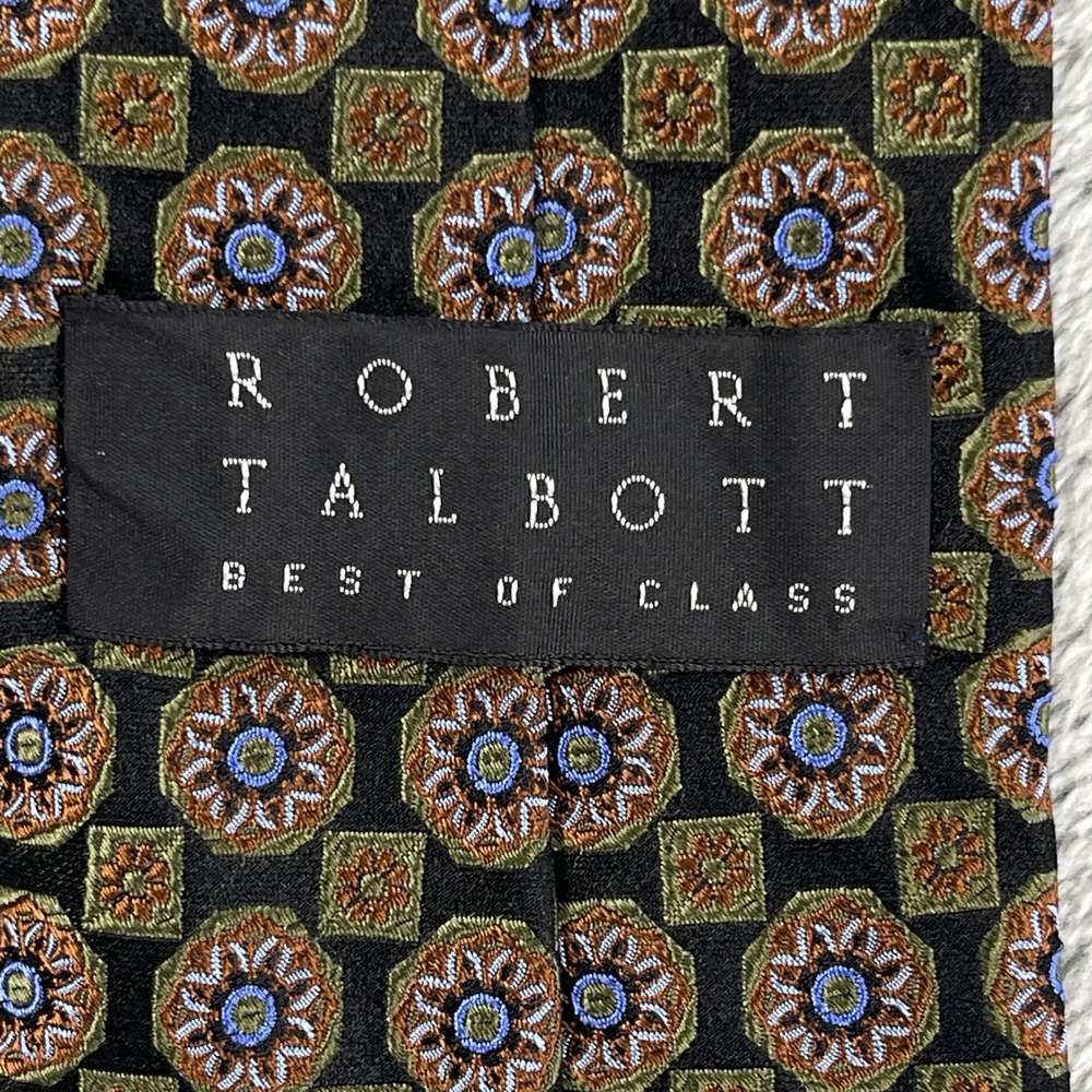 Robert Talbott Silk Tie Men OS Multi Geometric Medallion Best of Class - Picture 4 of 9